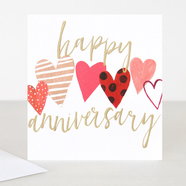 Happy Anniversary Hearts Card - Anniversary Cards - Caroline Gardner