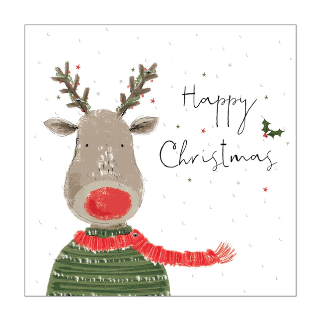Happy Christmas Reindeer Card - Handcrafted Card Co