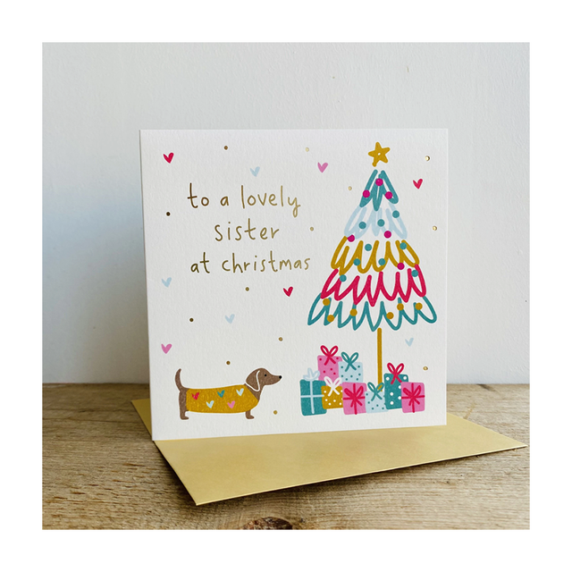 To a Lovely Sister at Christmas Card - Megan Claire