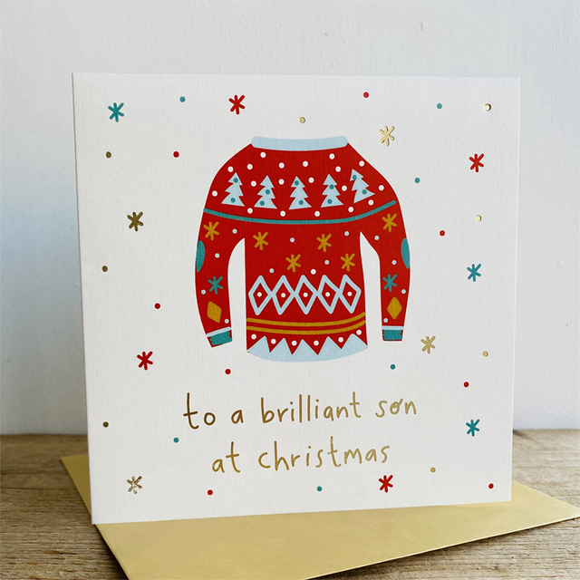 To a Brilliant Son at Christmas Card - Megan Claire