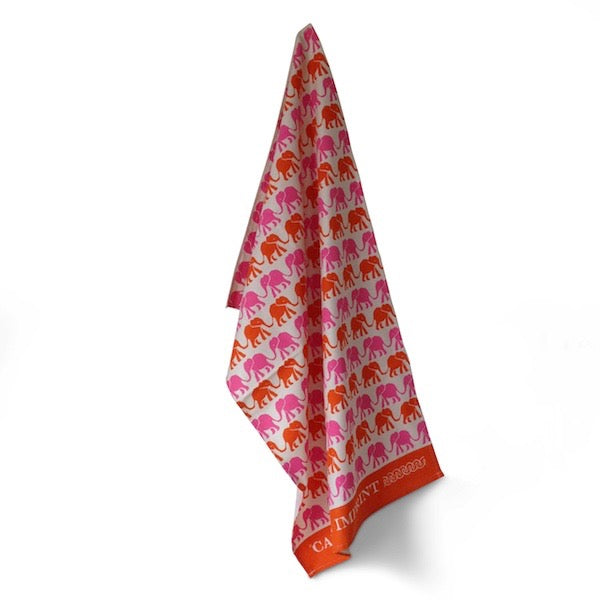 elephant-tea-towel-orange-pink-cambridge-imprint