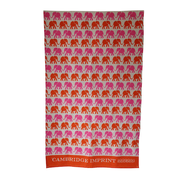 elephant-tea-towel-orange-pink-cambridge-imprint