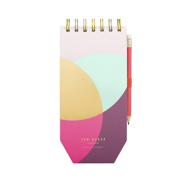 Ted Baker Colour By Numbers Spiral Bound Jotter with Pencil