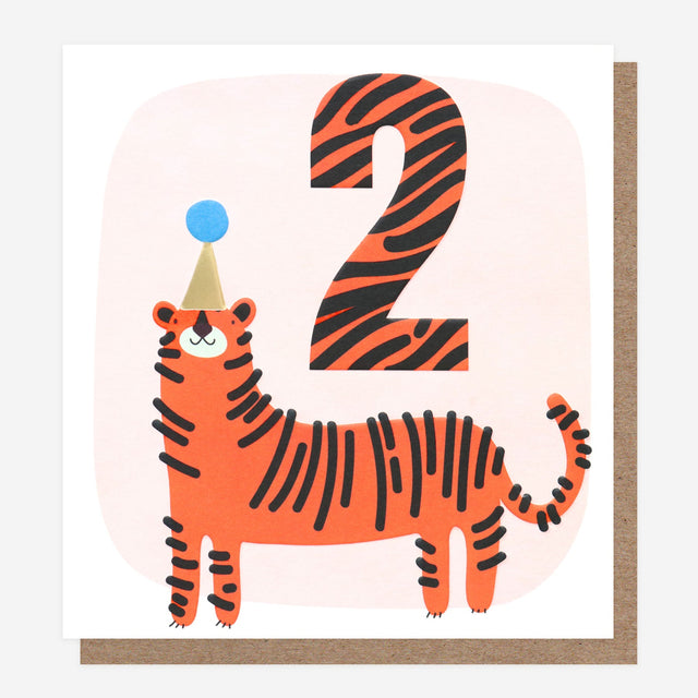 Tiger Age 2 Birthday Card - Caroline Gardner