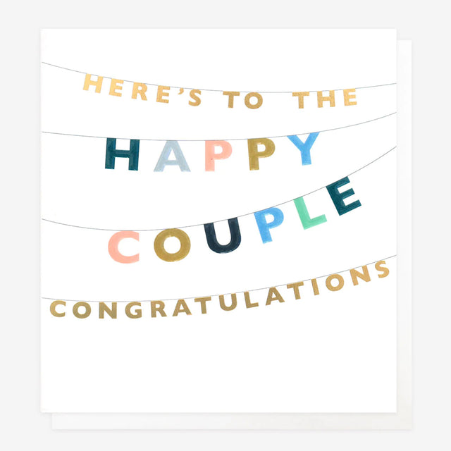 Here's To The Happy Couple Wedding Card - Caroline Gardner