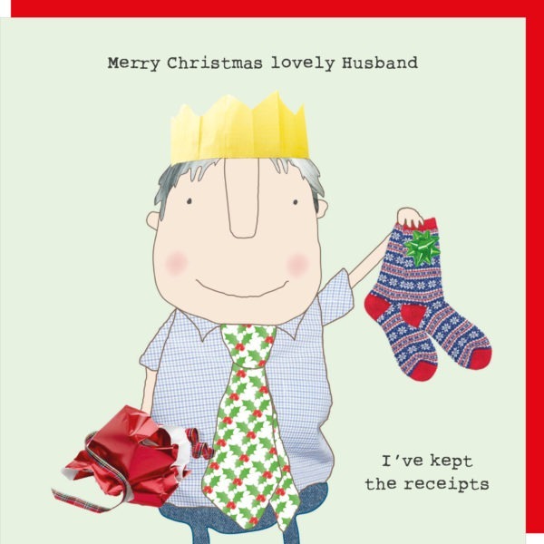 Husband Receipts - Festive Rosie Christmas Card - Rosie Made A Thing