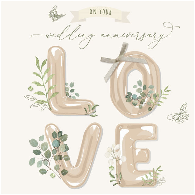 Love On Your Wedding Anniversary Card - Besotted - Handcrafted Card Company