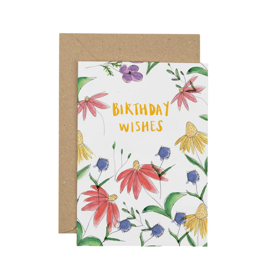 Wildflower Birthday Wishes Card - Plewsy