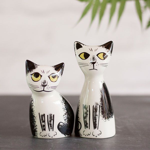 Black & White Cat Salt & Pepper Shakers