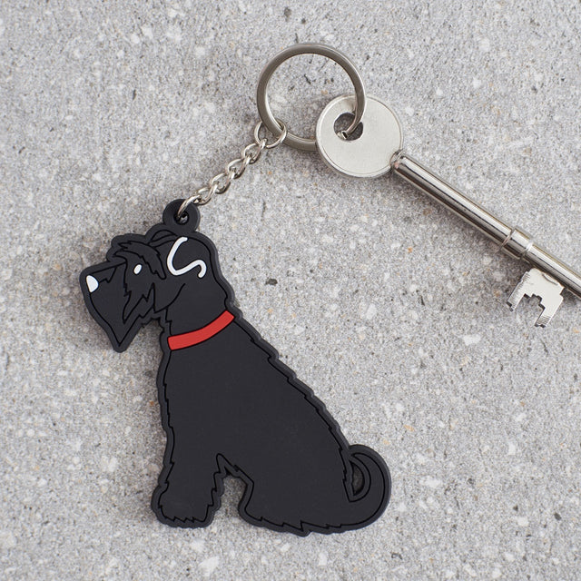 Black Schnauzer Dog Keyring - Sweet William