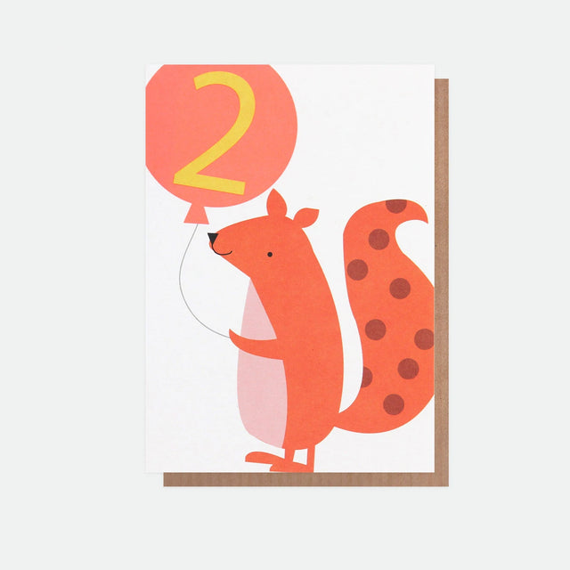 Squirrel 2nd Birthday Card - Caroline Gardner