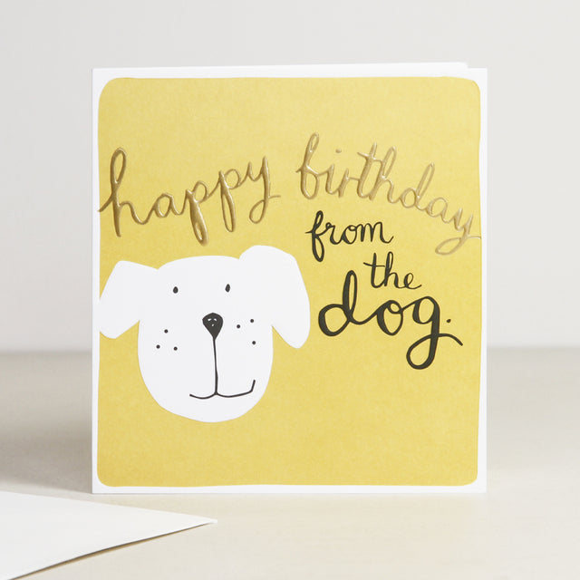 Happy Birthday From The Dog Calligraphy Card - Caroline Gardner