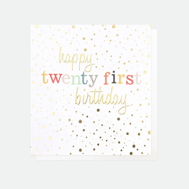 Happy Twenty First Birthday Card - 21st Birthday Card - Caroline Gardner