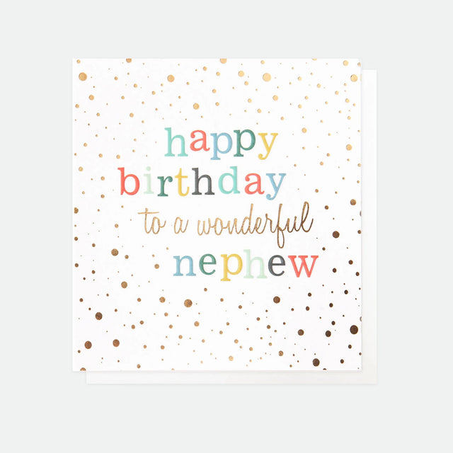 Happy Birthday To A Wonderful Nephew Birthday Card - Caroline Gardner
