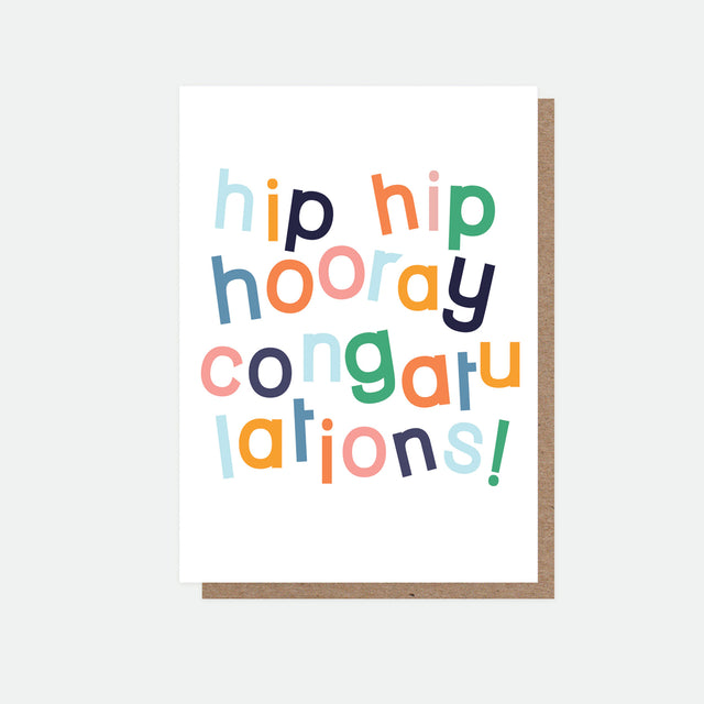 Hip Hip Hooray Congratulations Greeting Card - Caroline Gardner