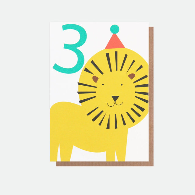 Lion 3rd Birthday Card - Caroline Gardner