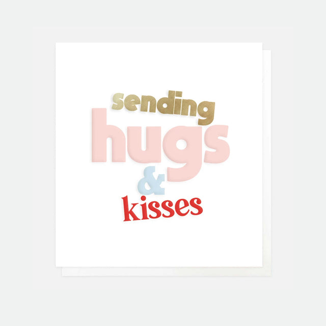 Sending Hugs & Kisses Positive Thoughts Card - Caroline Gardner