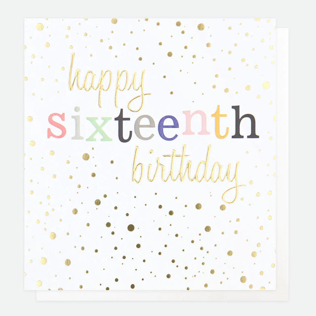 Confetti Sixteenth Birthday Card - Caroline Gardner