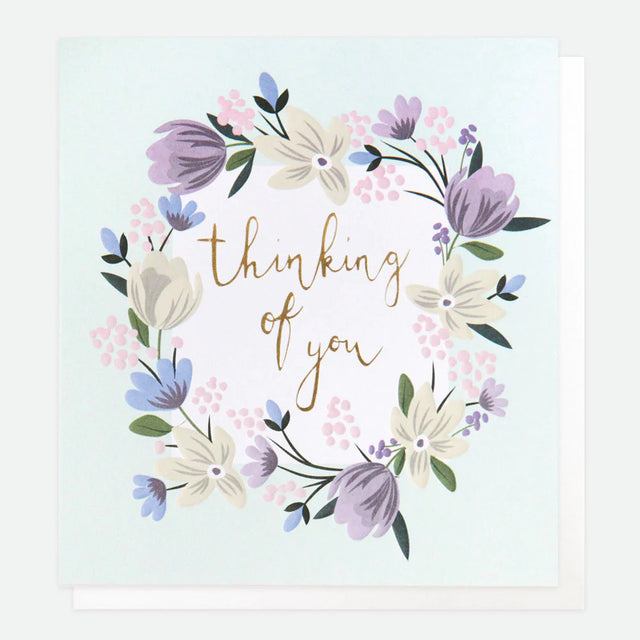 Thinking of You Pastel Garland Card - Caroline Gardner