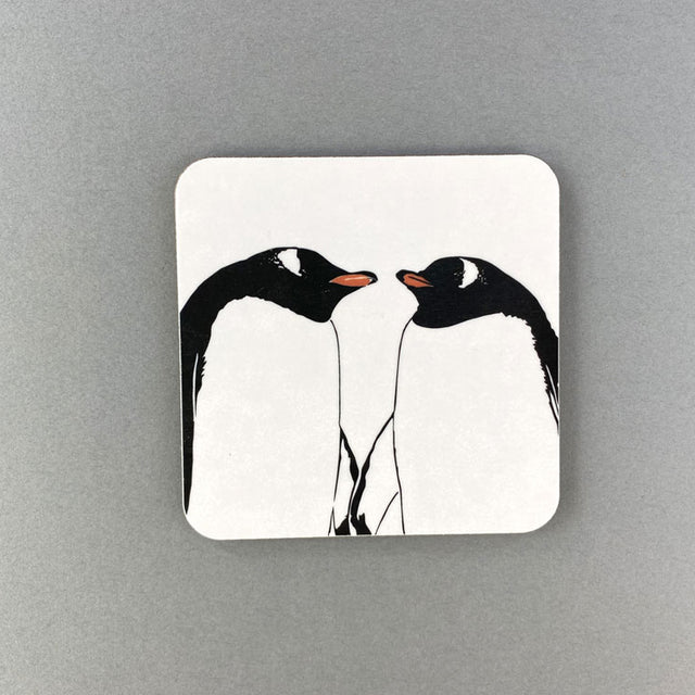 Gentoo Kiss Penguin Coaster - Penguin Ink