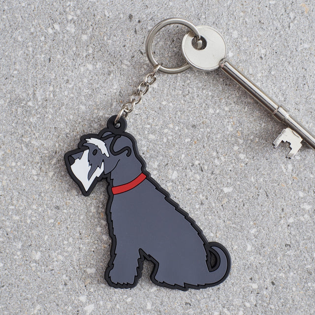 Grey Schnauzer Dog Keyring - Sweet William