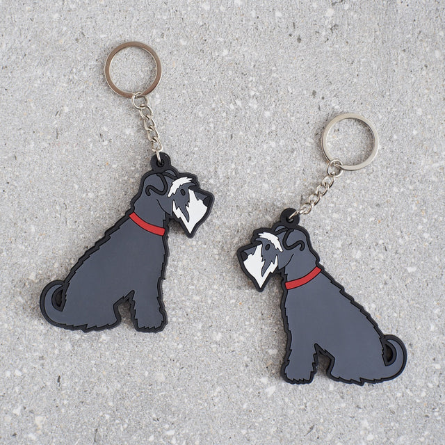 Grey Schnauzer Dog Keyring - Sweet William