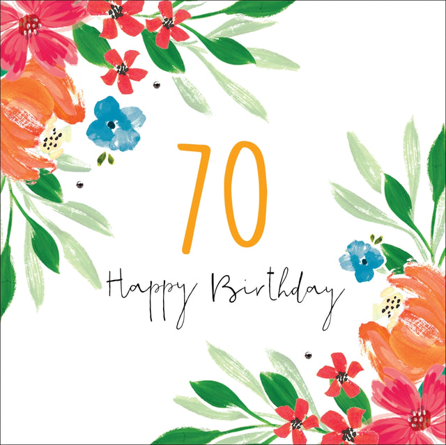 70th Happy Birthday - Hedgerow Collection - Handcrafted Card Company