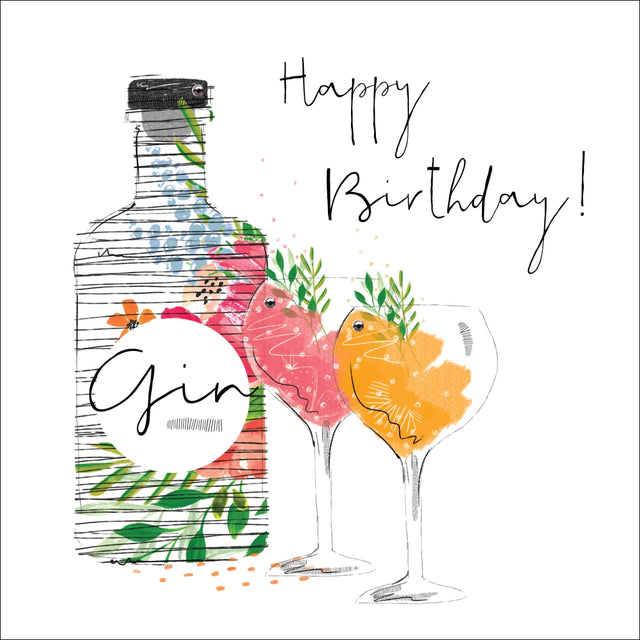 Gin Happy Birthday  - Hedgerow - Handcrafted Card Company