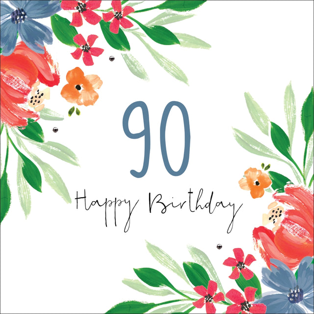 90 Floral Happy Birthday Card - Hedgerow - Handcrafted Card Company