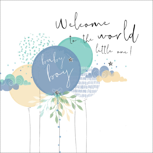 Welcome To The World Baby Boy - Hedgerow - Handcrafted Card Company