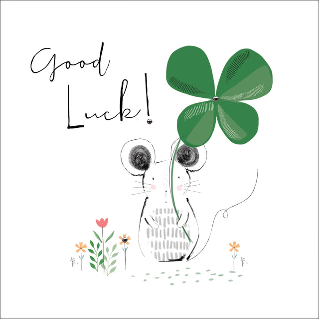 Good Luck Mouse Card - Hedgerow - Handcrafted Card Company