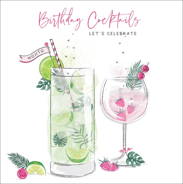 Birthday Cocktails Let's Celebrate - Morello - Handcrafted Card Company