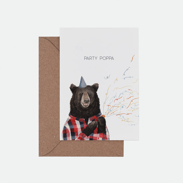 Party Popper Illustrated Birthday Card - Mister Peebles