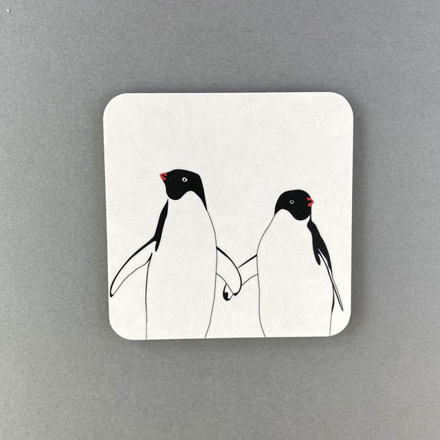 Penguins In Love Coaster - Penguin Ink