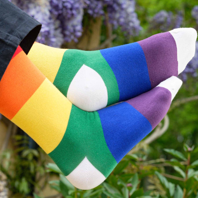 Blockstripe Men's Socks - Rainbow - Peper Harow