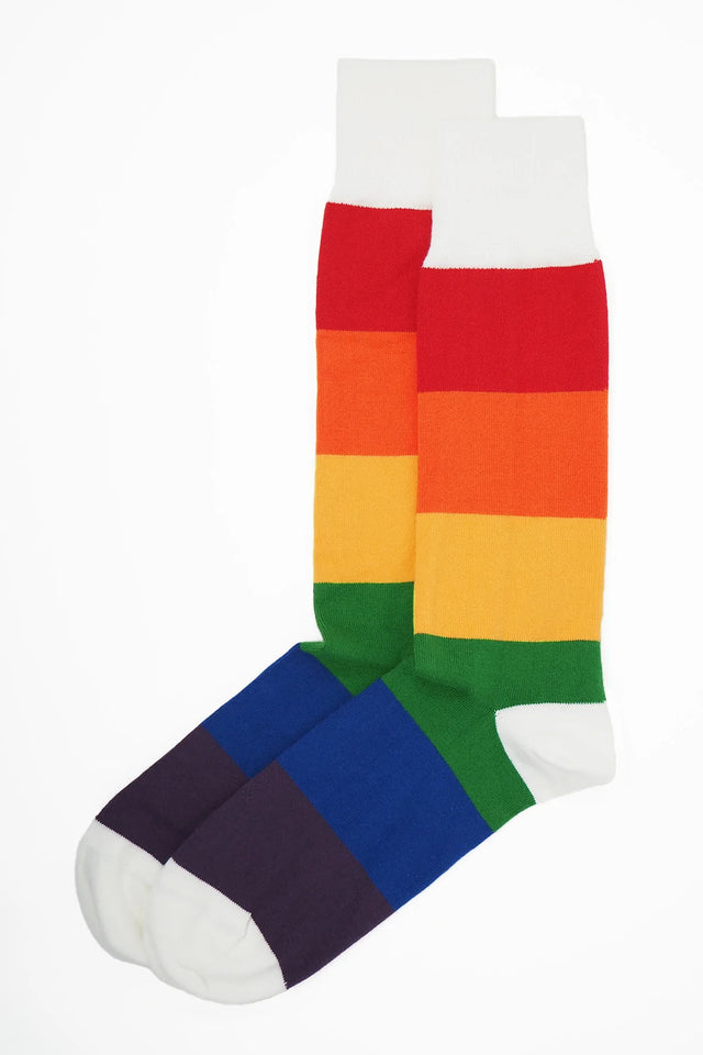 Blockstripe Men's Socks - Rainbow - Peper Harow