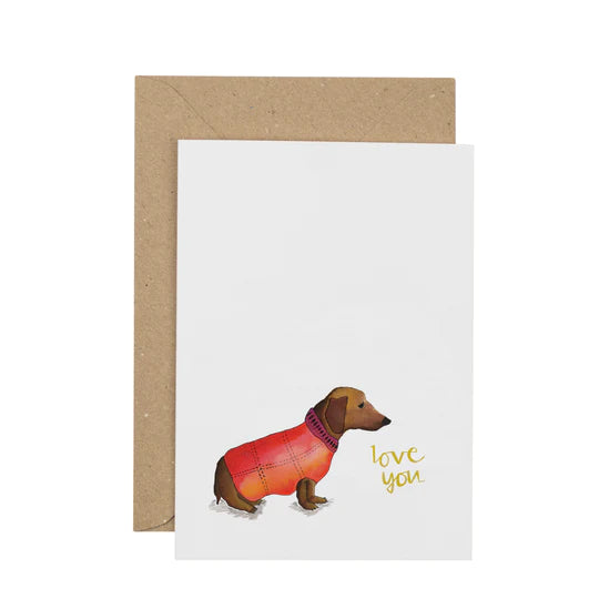 Love You Dachshund Card - Plewsy