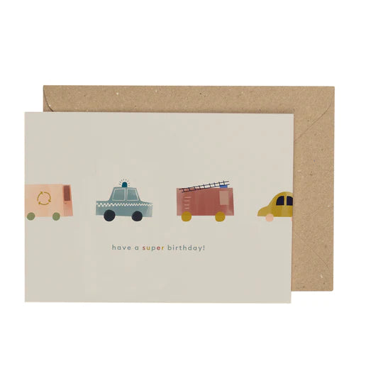 Super Birthday Transport Card - Plewsy