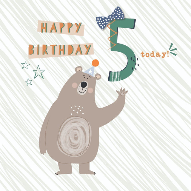 Bear Age 5 - Wild Adventures - Handcrafted Card CompanyBear Age 5 - Wild Adventures - Handcrafted Card Company