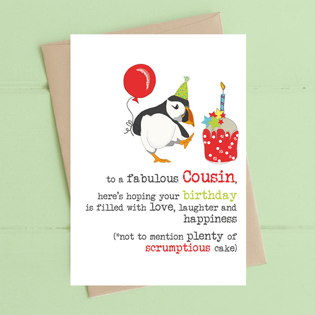 Fabulous Cousin Birthday Card - Dandelion Stationery