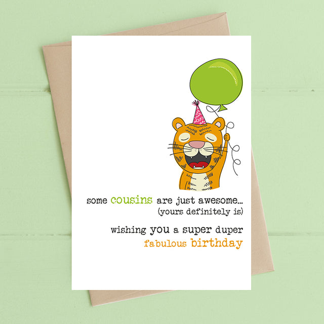 Awesome Cousin Birthday Card - Dandelion Stationery
