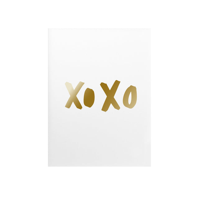 XoXo Hugs & Kisses Gold Foil Art Print